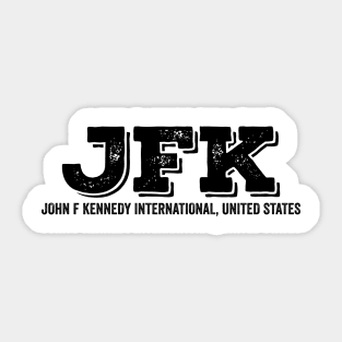 JFK John F Kennedy United States Airport Code Sticker